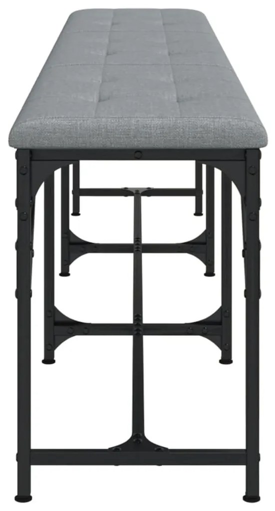 Banco de jantar 186x32x45 cm aço e tecido cinzento-claro