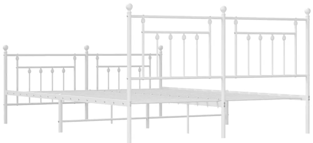 Estrutura de cama com cabeceira e pés 160x200 cm metal branco