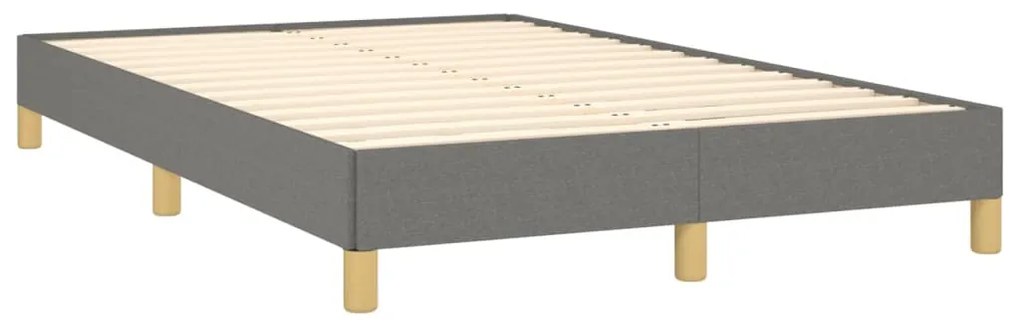 Cama box spring c/ colchão e LED 120x190 cm tecido cinza-escuro