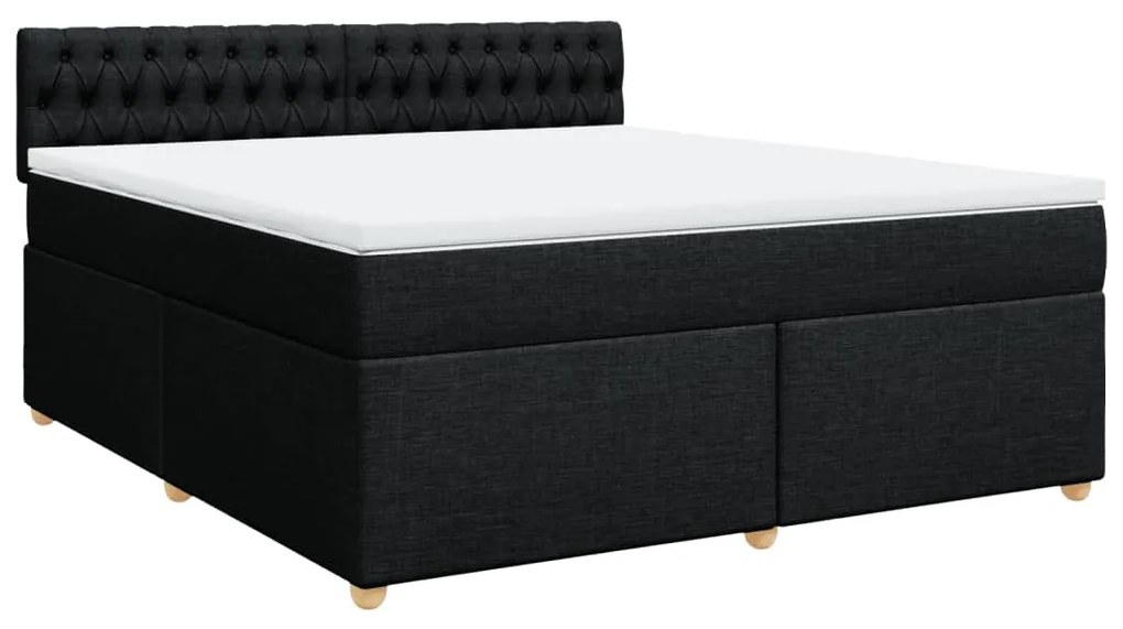 Cama com molas/colchão 180x200 cm tecido preto