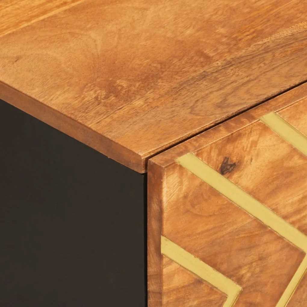 Mesa de centro 100x54x40 cm mangueira maciça castanho e preto