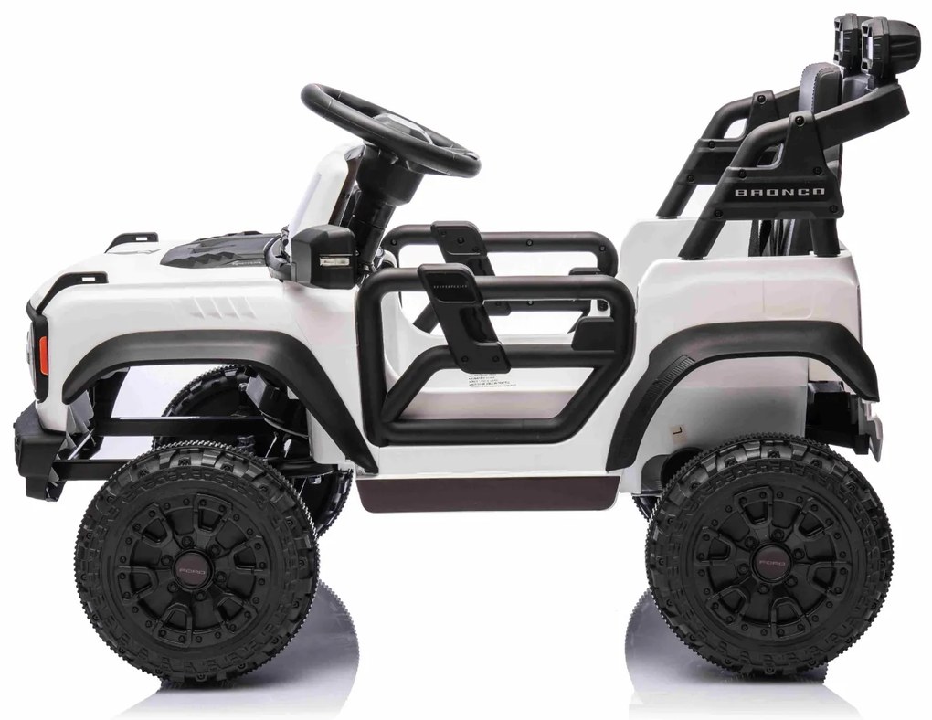 Carro elétrico para crianças 12V Ford Bronco com tração traseira, licenciado (1 Lugar) bateria de lítio, leitor de MP3 com entrada USB, luzes LED Bran