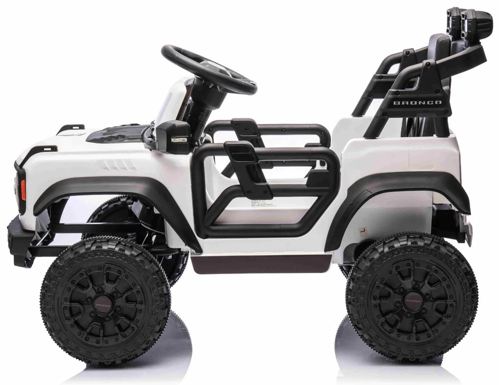 Carro elétrico para crianças 3 a 6 anos 12V Ford Bronco com tração traseira, licenciado (1 Lugar) bateria de lítio, leitor de MP3 com entrada USB, luz