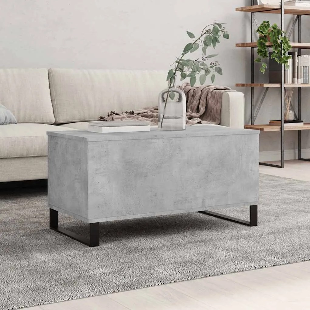 vidaXL Mesa de centro 90x44,5x45 derivados de madeira cinzento cimento
