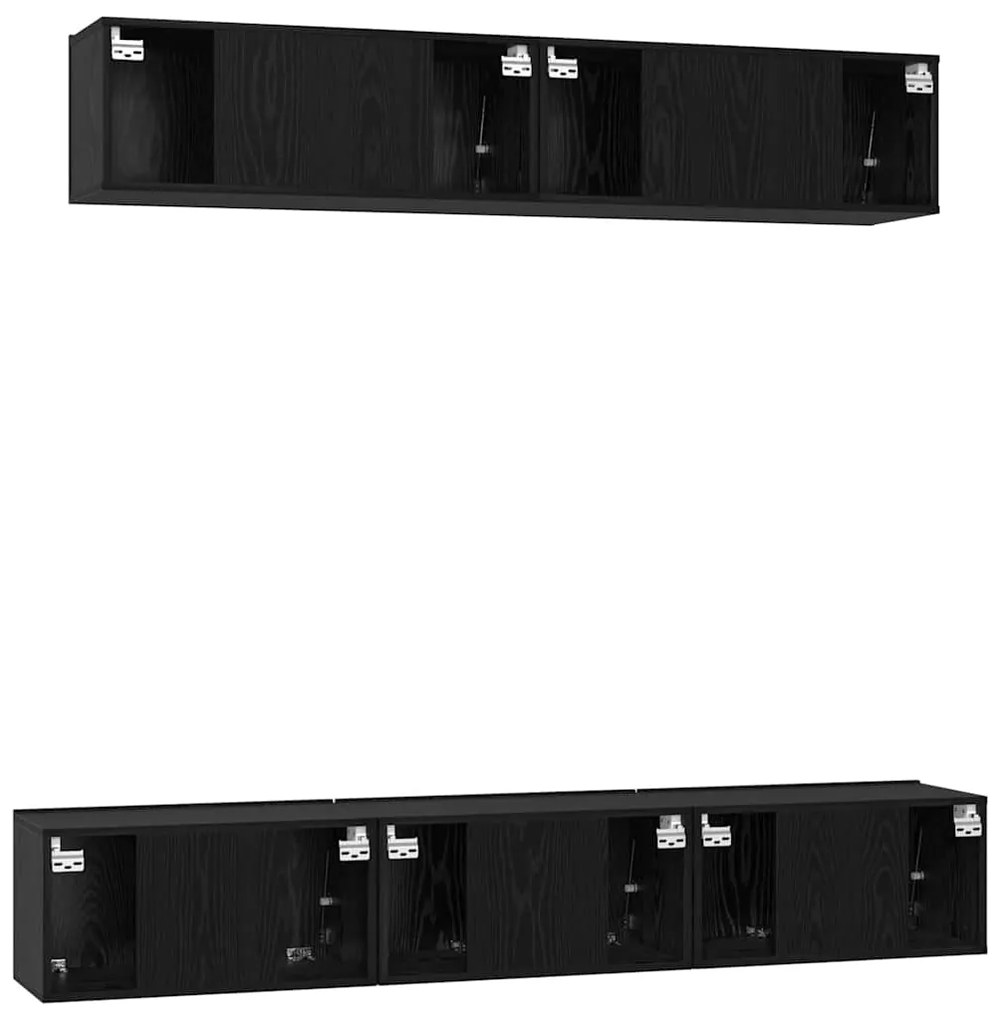 Conjunto de móvel de TV com prateleira com armazenamento com porta 5 p