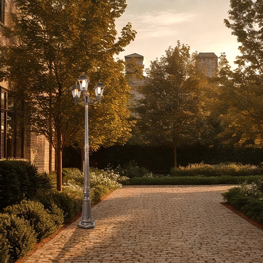 Lanterna clássica ouro antigo 3 luzes IP44 - Capital