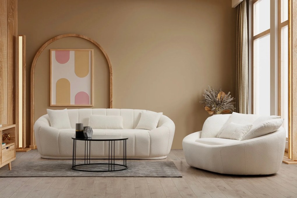 **** Sofá 2 Lugares Midye – Creme – 155x120x67 cm

**
