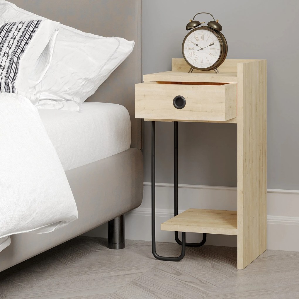 Mesa de Cabeceira Sirius Right – Carvalho – 32x61x30 cm