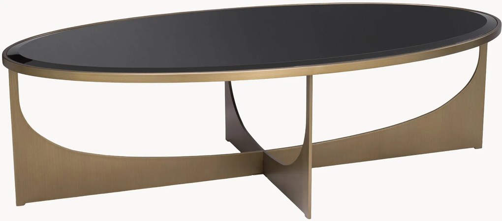 Mesa de centro oval com tampo de vidro Elegance