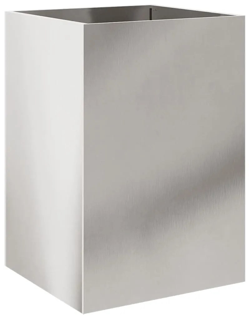 Vaso/floreira 52x48x75 cm aço inoxidável prateado