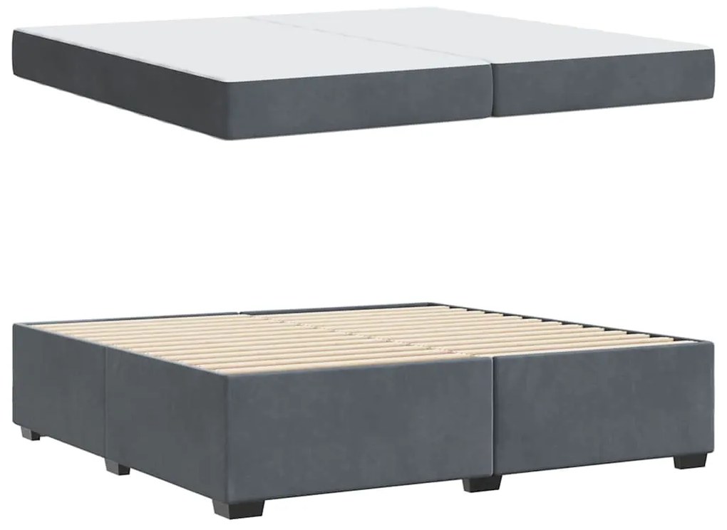 Estrutura da Cama Outros Cinzento escuro 200 x 200 cm Veludo