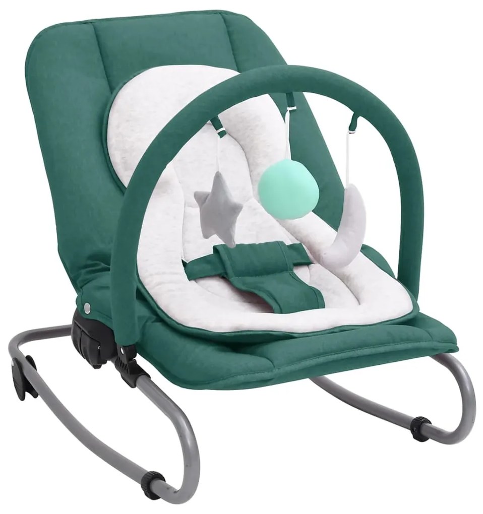 10258 vidaXL Baloiço de bebé aço verde