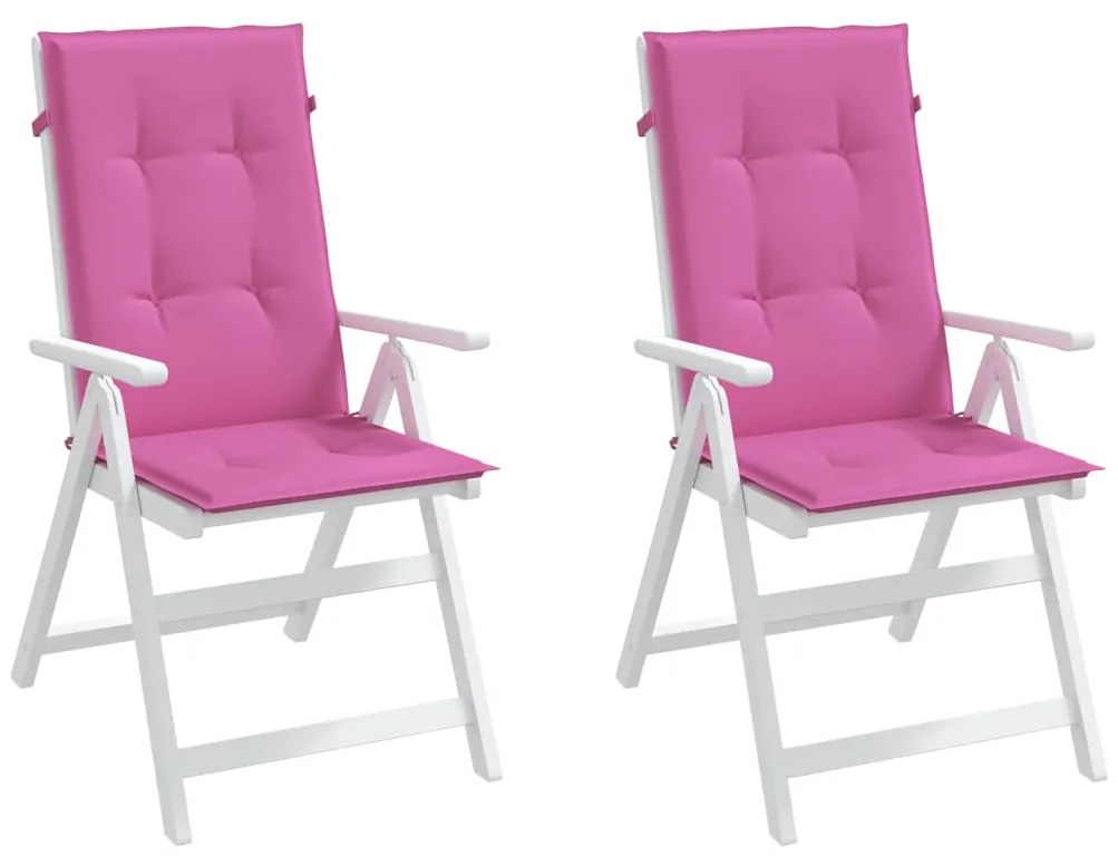 Almofadões cadeira de encosto alto de jardim 2 pcs tecido rosa