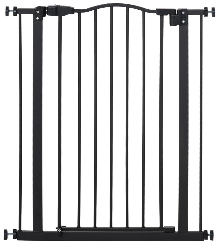 PawHut Barreira de Segurança para Cães Barreira com Largura Ajustável 74-80 cm Barreira para Cães para Escadas e Portas Preto | Aosom Portugal