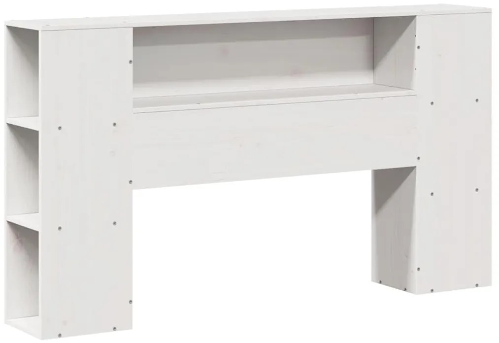 Cabeceira com arrumação 150 cm madeira de pinho maciça branco