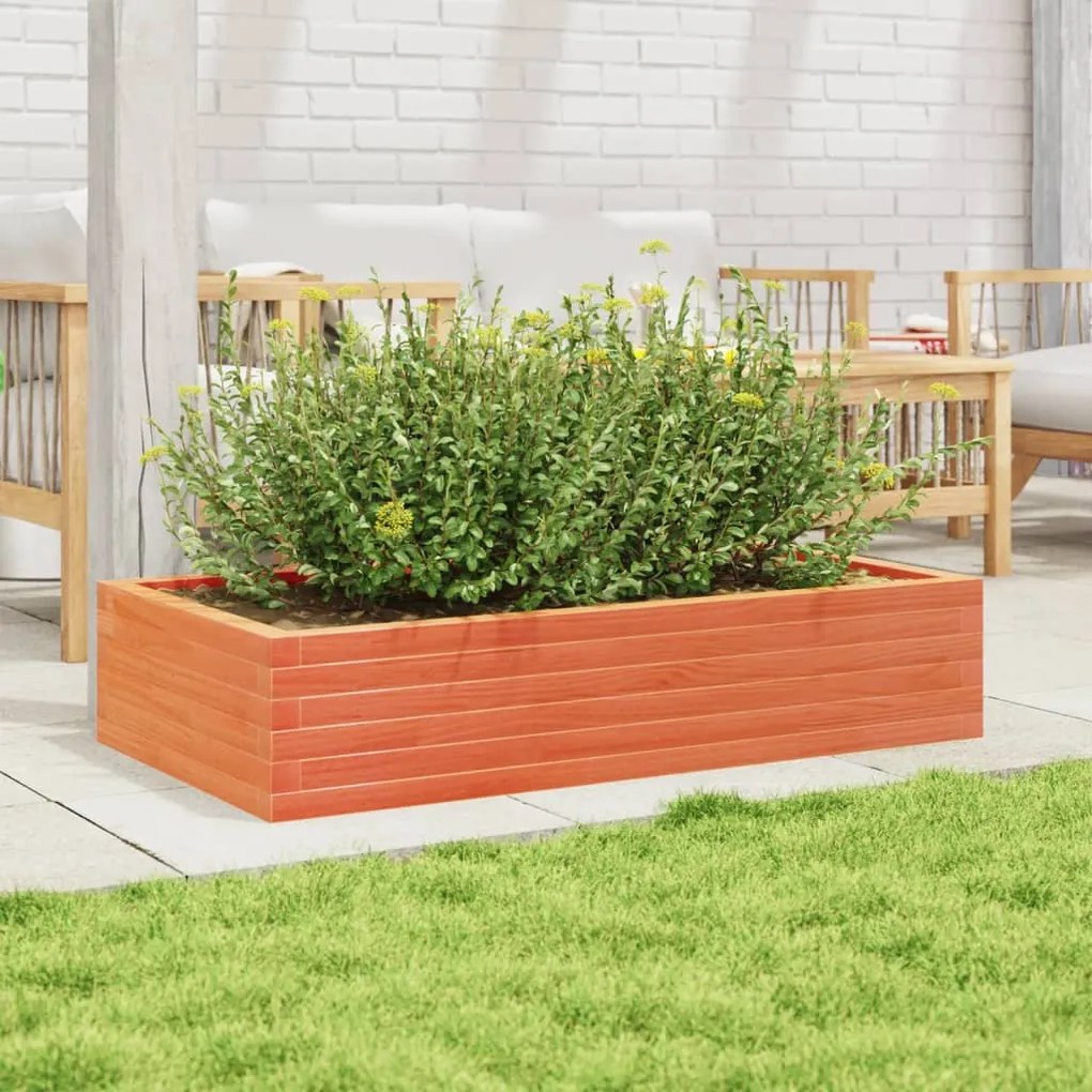 Vaso/floreira de jardim 110x60x23 cm pinho maciço castanho-mel