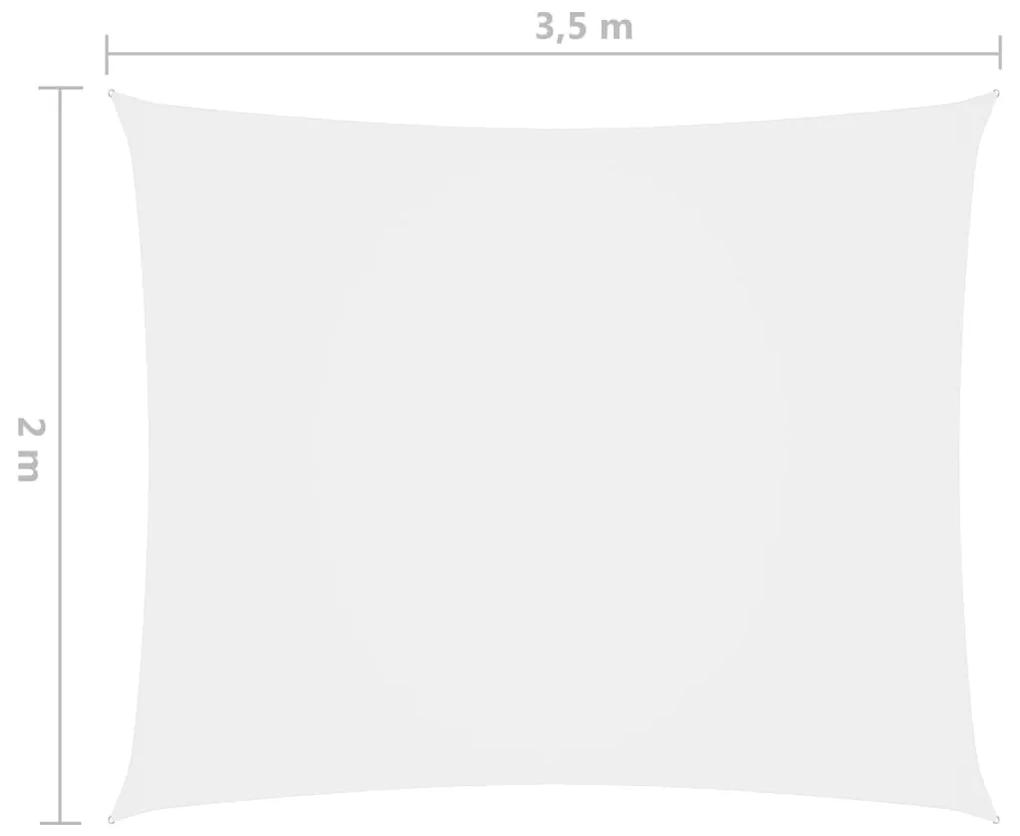 Para-sol estilo vela tecido oxford retangular 2x3,5 m branco