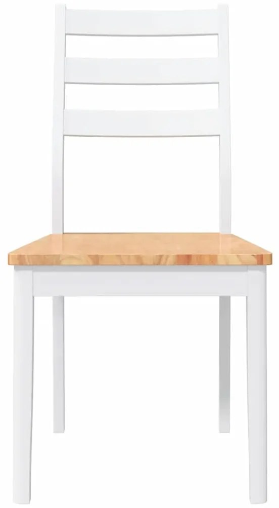 Cadeiras de jantar 2 pcs madeira de seringueira maciça branco