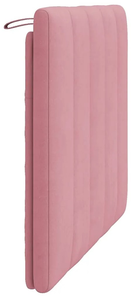 Almofadão de cabeceira 100 cm veludo rosa