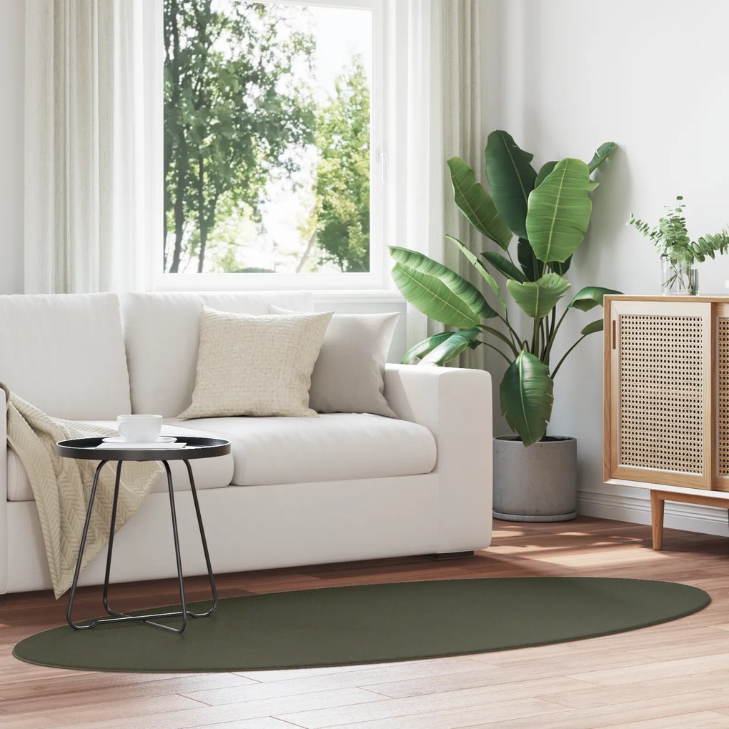 vidaXL Tapete "HUARTE" Verde Floresta 100x200 cm Oval