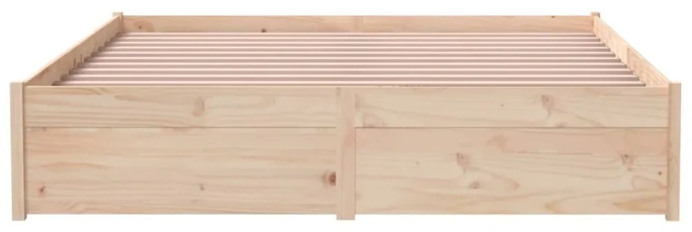 Estrutura de cama 140x190 cm madeira maciça