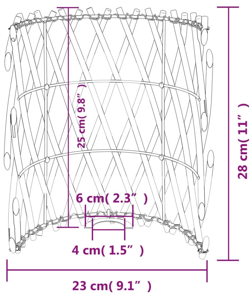 Abajur de candeeiro Ø23x28 cm vime