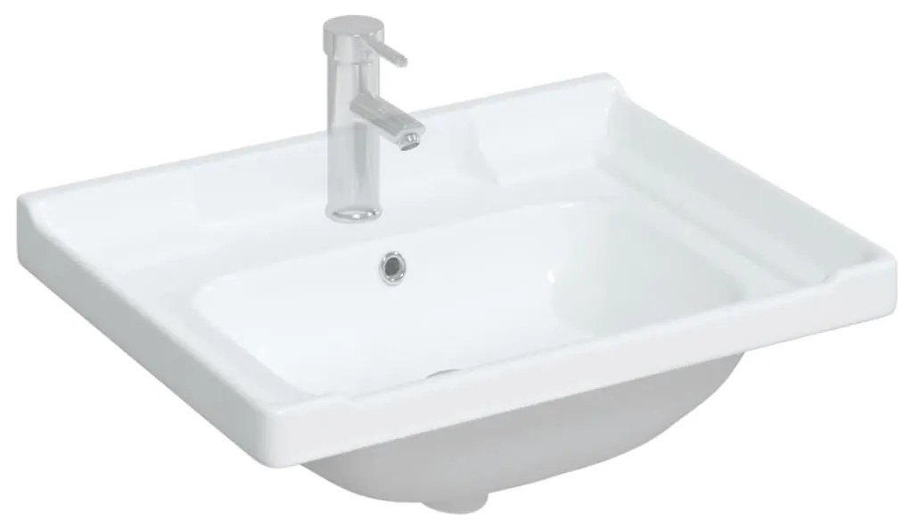Lavatório casa de banho retangular 61x48x23 cm cerâmica branco