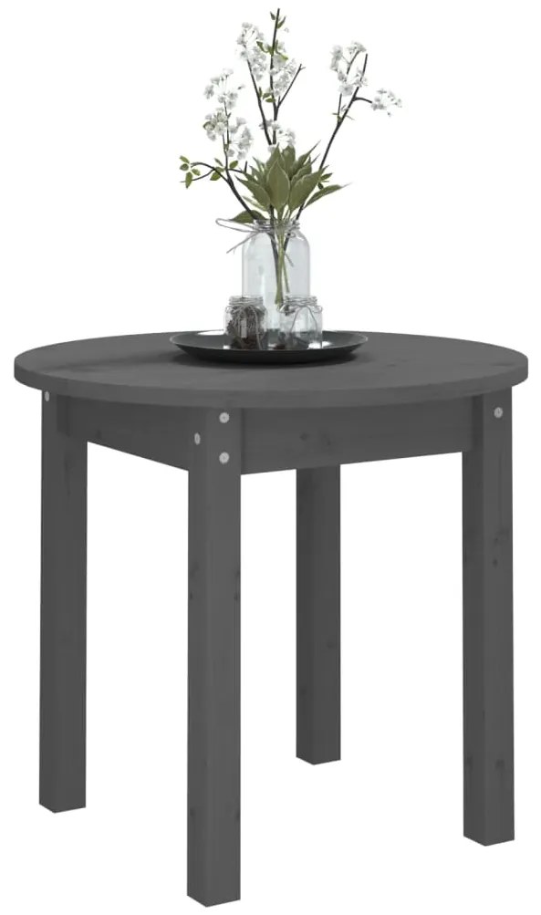Mesa de centro Ø 45x40 cm madeira de pinho maciça cinzento