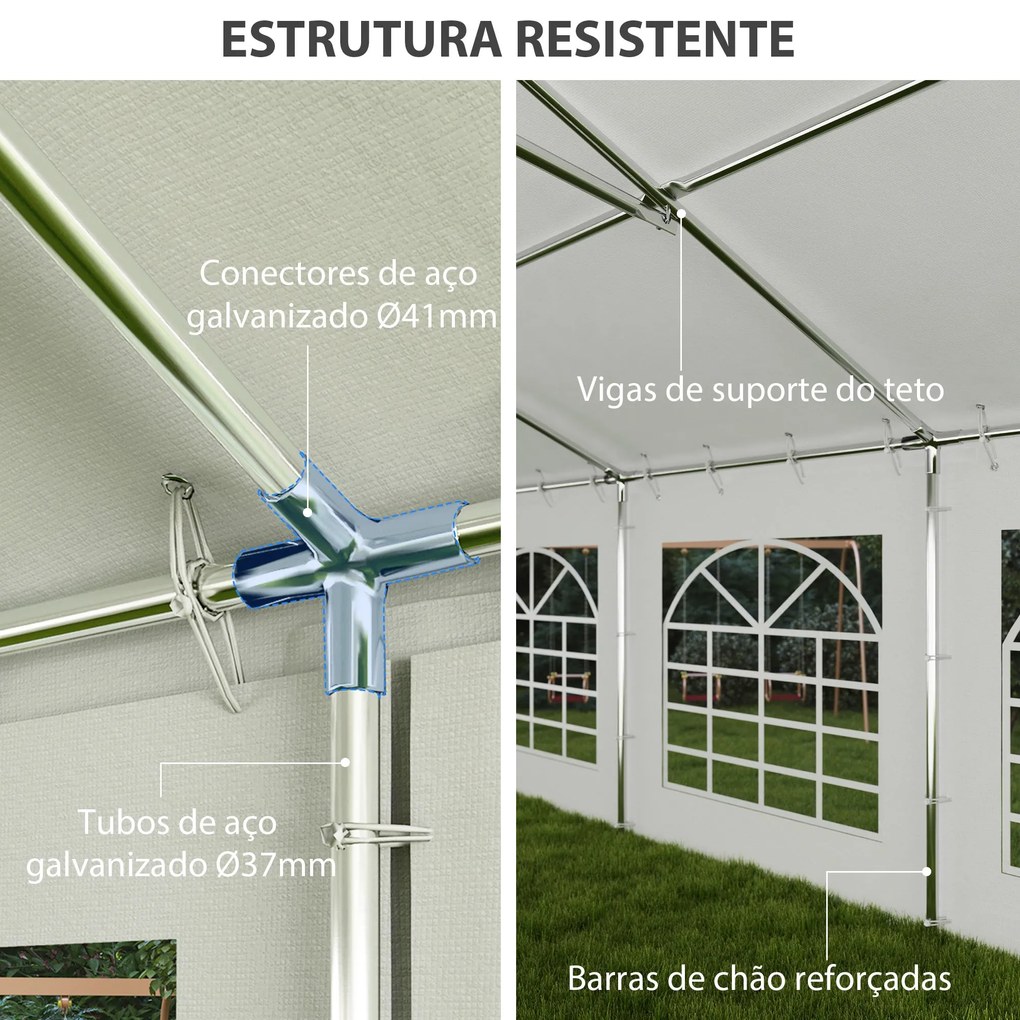 Tenda para Eventos 12x6m Tenda de Jardim com 12 Paredes Laterais Amoví