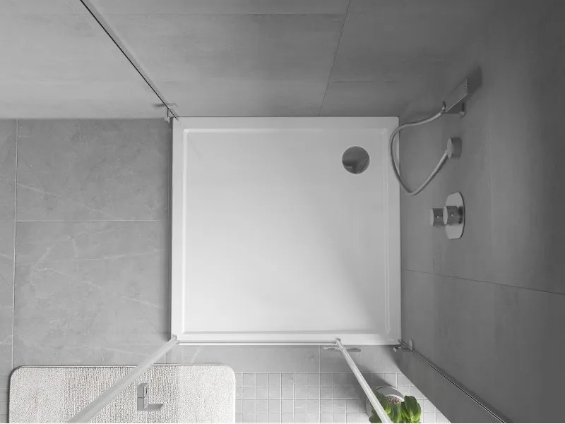 Mexen Flow base de duche quadrada slim 75 x 75 cm, branco brilhante - 46S107575
