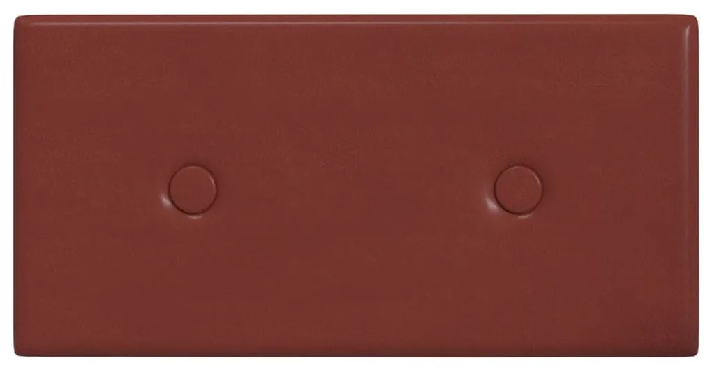 Painel parede 12 pcs 30x15 cm couro art. 0,54 m² vermelho tinto