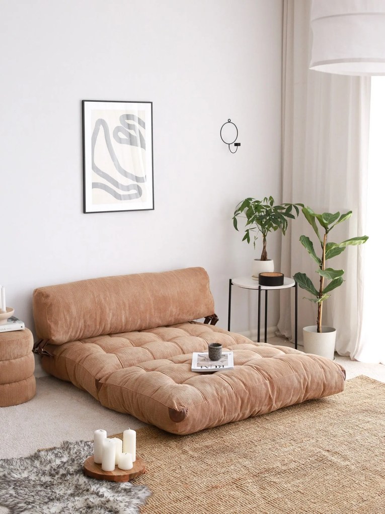 Sofá-Cama 2 Lugares Fold – Camel – 120x79 cm
