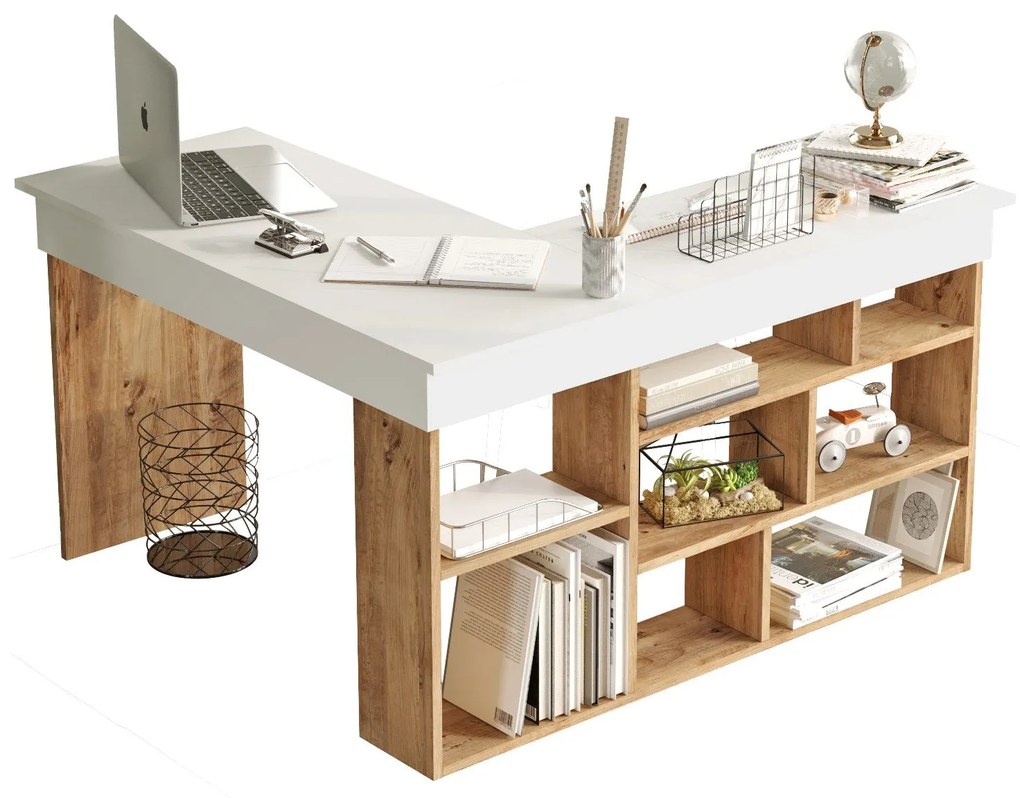 Secretária CT5 – Pinho Atlântico Branco – 129x72x120 cm