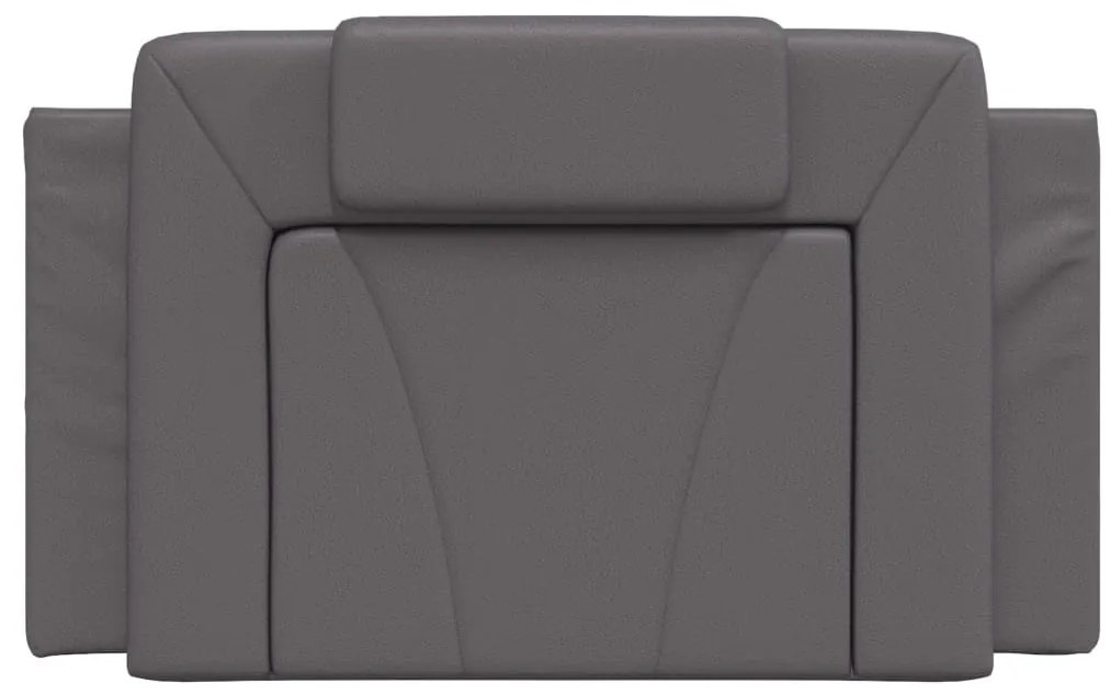 Almofadão de cabeceira 80 cm couro artificial cinzento