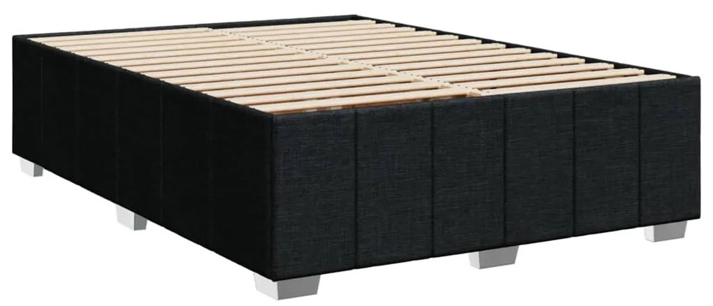 Cama com molas/colchão 140x200 cm tecido preto