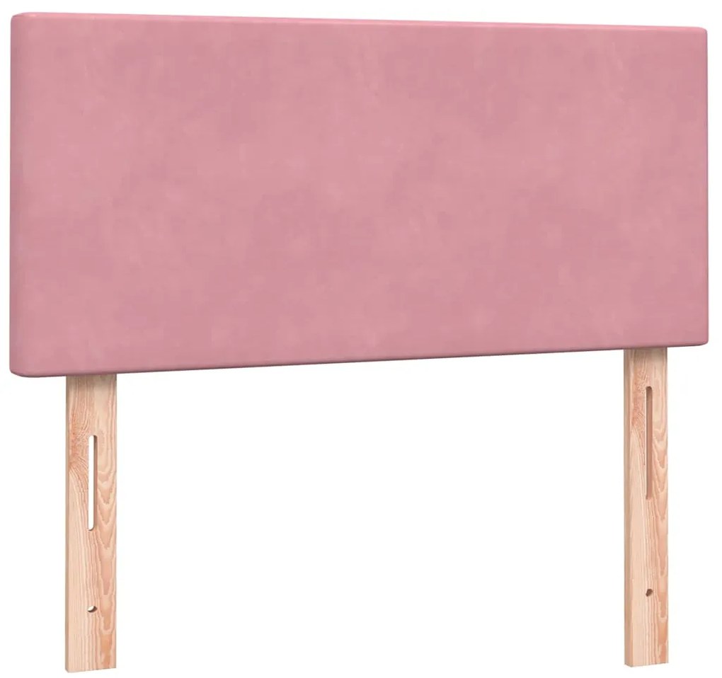 Cama com molas/colchão rosa 90x220 cm veludo