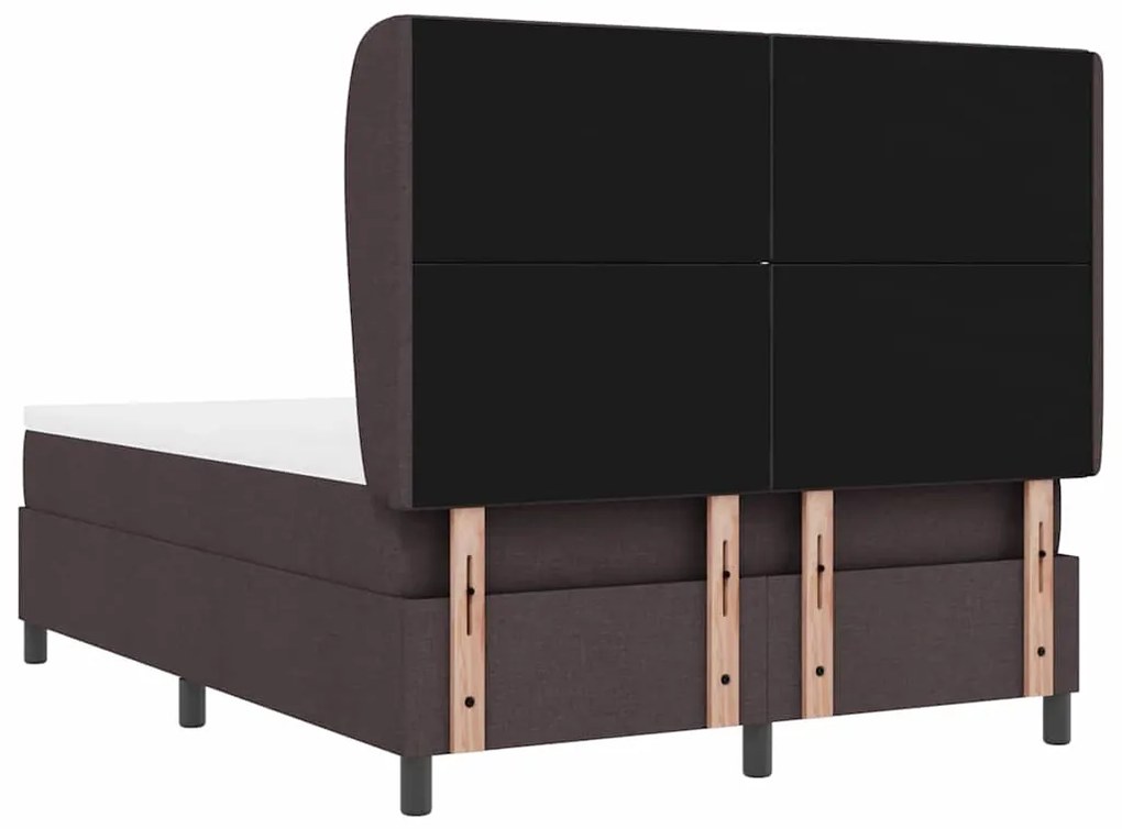 Cama Box com colchão - Marrom escuro - 140x200 cm, tecido