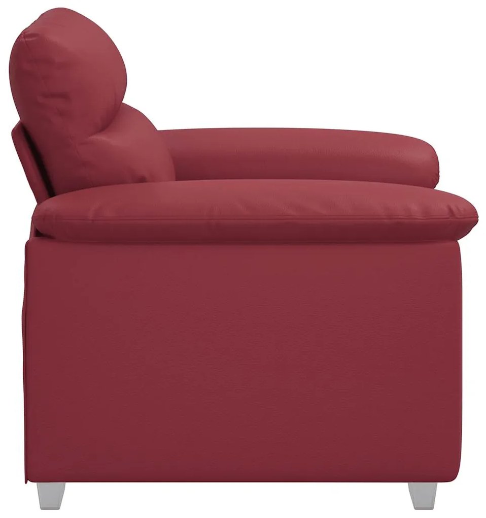 Poltrona 60 cm couro artificial vermelho tinto