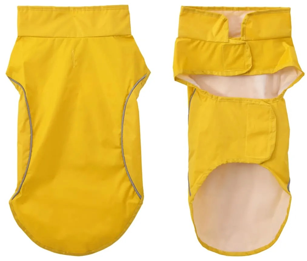 Capa de chuva para cães com tiras reflectoras amarelo M