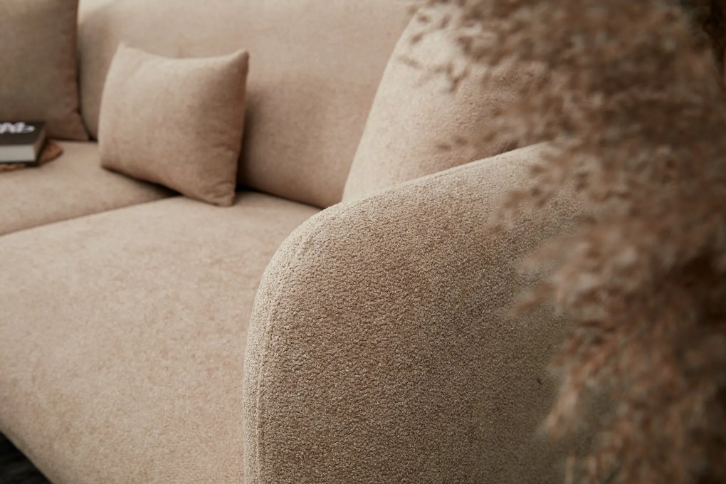 Sofá-Cama de 3 Lugares Simena – Bege Dourado – 210 cm