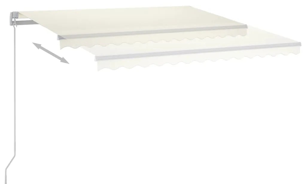 Toldo automático c/ LED e sensor de vento 4,5x3,5 m cor creme