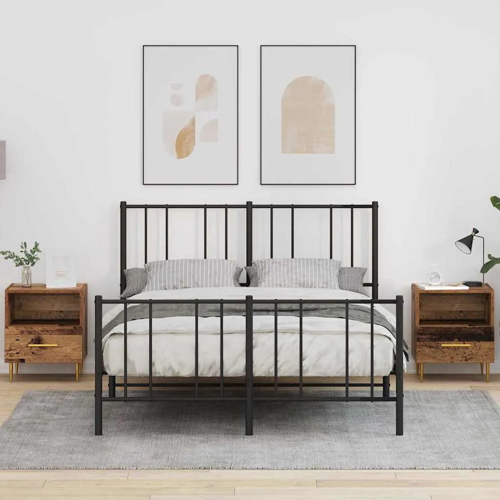 vidaXL Mesa-de-cabeceira 2 pcs Madeira antiga 40 x 35 x 47,5 cm