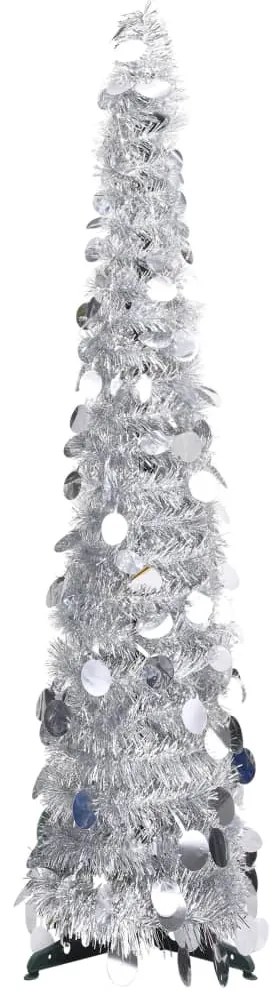 vidaXL Árvore de Natal pop-up artificial 120 cm PET prateado