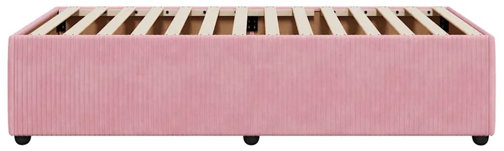 Estrutura de cama 90x200 cm veludo rosa