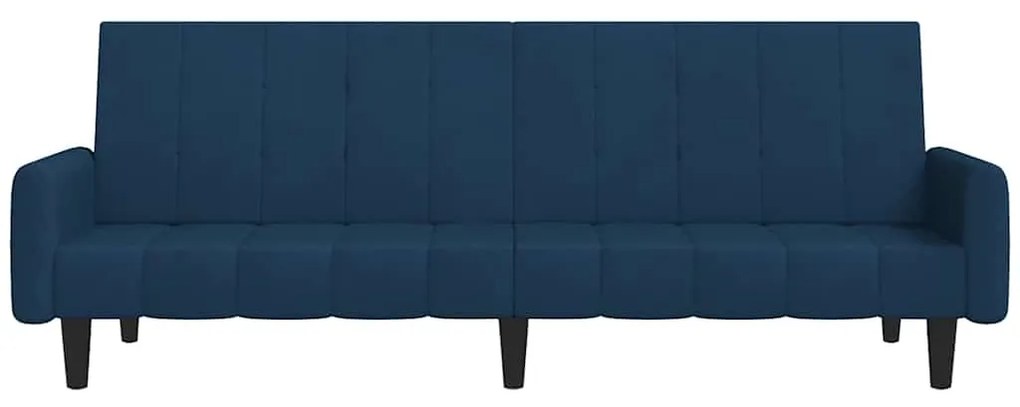 Sofá-cama de 2 lugares veludo azul