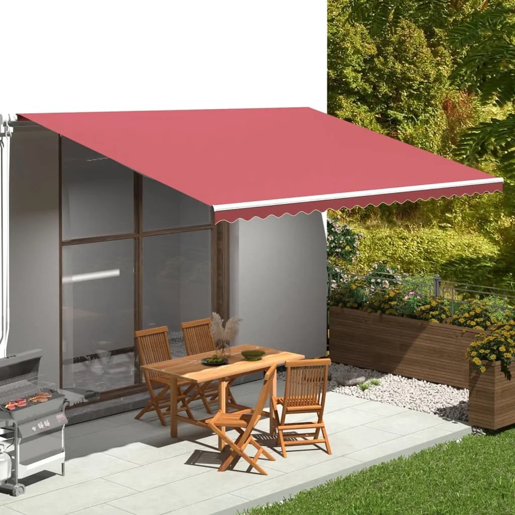 311972 vidaXL Tecido de substituição para toldo 5x3,5 m bordô
