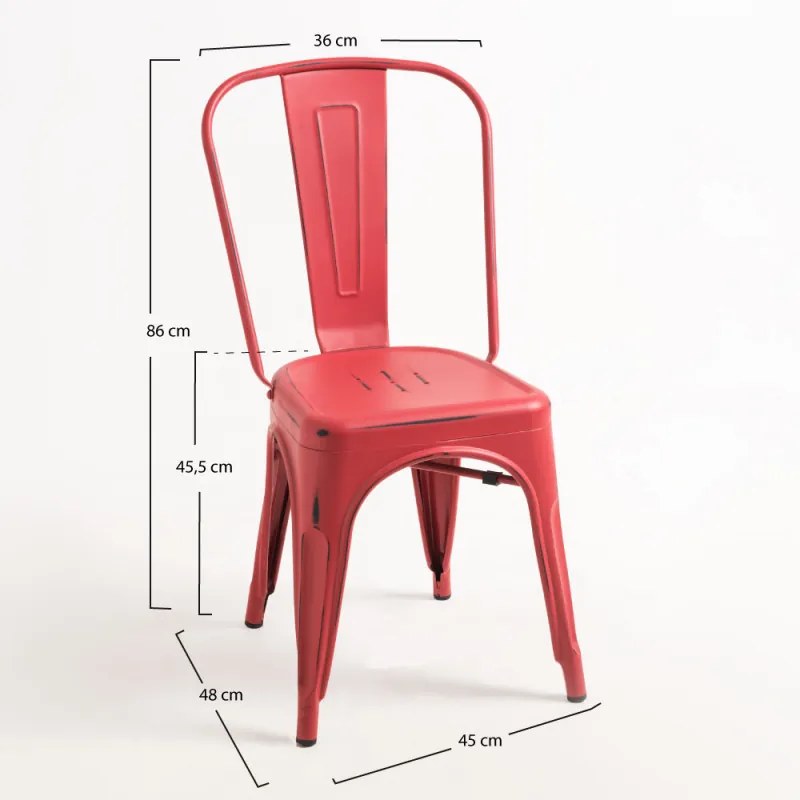 Cadeira Torix Vintage - Vermelho vintage
