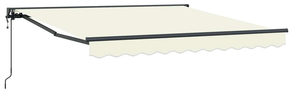 vidaXL Toldo Retrátil Creme 350 x 250 cm Poliéster e Metal