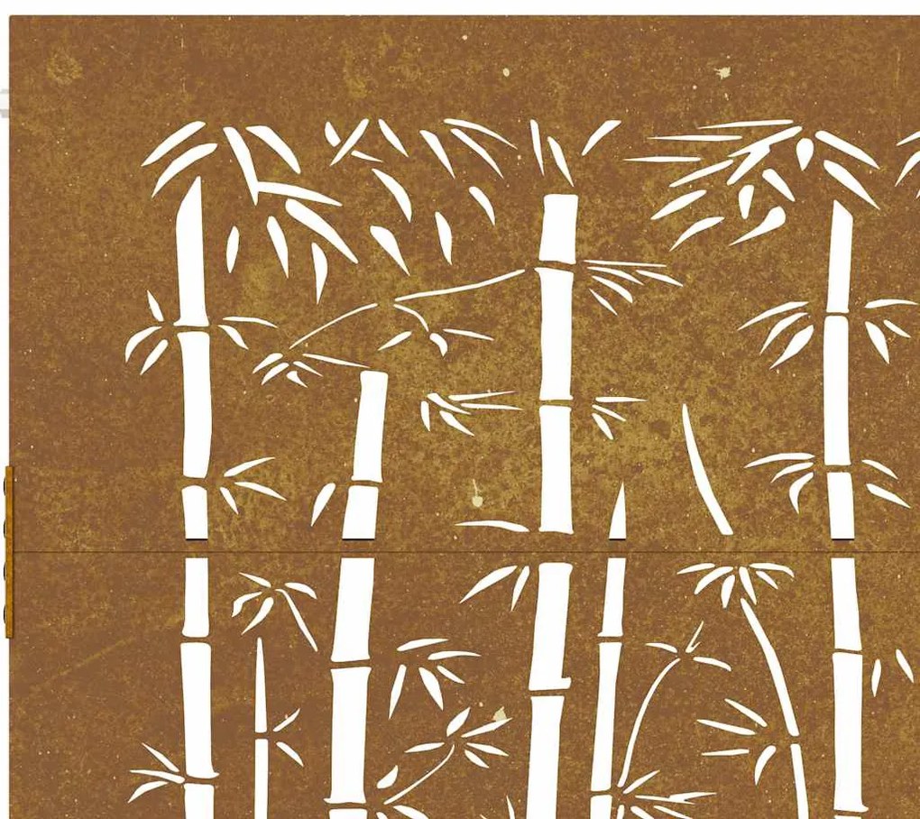 Portão de jardim 105x105 cm aço corten design bambu