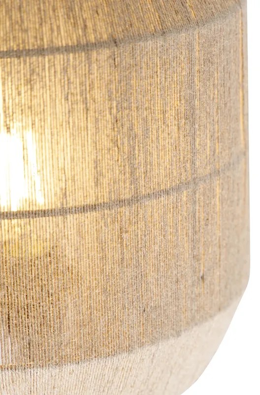 Candeeiro de parede oriental preto com corda de juta - Riki